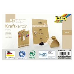 FOLIA Kraftpapier - natur, A5, 230 g/qm, 50 Blatt