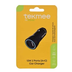 TEKMEE Ladeadapter USB für Auto schwarz