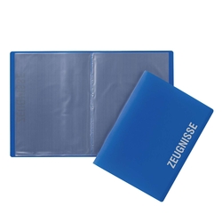 PAGNA Zeugnismappe - A4, 10 Hüllen, PP, blau