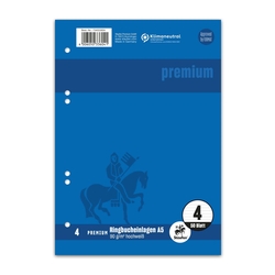 STAUFEN PREMIUM Ringbucheinlage PREMIUM LIN 4 - A5, 90 g/qm, 50 Blatt