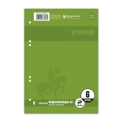 STAUFEN PREMIUM Ringbucheinlage PREMIUM LIN 6 - A5, 90 g/qm, 50 Blatt