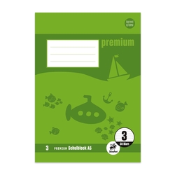 STAUFEN PREMIUM Schulblock PREMIUM LIN 3 - A5, 50 Blatt, 90 g/qm, liniert