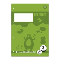 STAUFEN PREMIUM Arbeitsbl&auml;tterblock PREMIUM LIN 3 - A4, 80 g/qm, 50 Blatt, beidseitig mit Rahmen