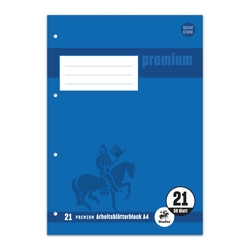 STAUFEN PREMIUM Arbeitsbl&auml;tterblock PREMIUM LIN 21 - A4, 80 g/qm, 50 Blatt, beidseitig liniert mit Rahmen