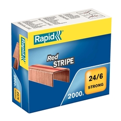 RAPID Heftklammern 24/6mm Red Stripe, verzinkt, mit Sollbruchstelle, 2000 Stück