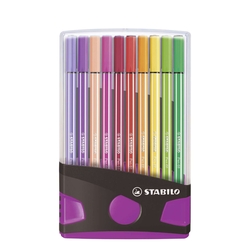 STABILO Premium-Filzstift - Pen 68 ColorParade - 20er Tischset in anthrazit/pink - mit 20 verschiedenen Farben