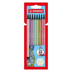 STABILO Premium-Filzstift - Pen 68 - 8er Pack - mit 8 verschiedenen Farben