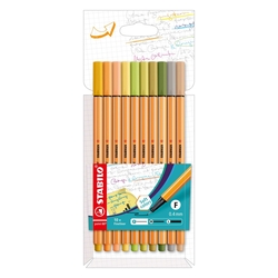 STABILO Fineliner point 88® Etui - 10er Pack - mit 10 verschiedenen Farben