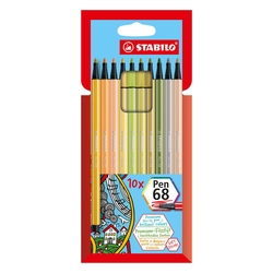 STABILO Premium-Filzstift - Pen 68 - 10er Pack - mit 10verschiedenen Farben
