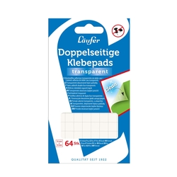 LÄUFER Klebepads - 64 Stück, transparent, ablösbar