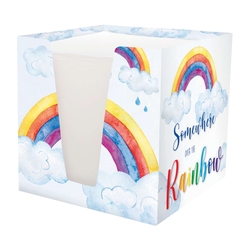 RNK Notizklotz Rainbow - 900 Blatt, 70 g/qm, weiß, 92 x 92 x 92 mm