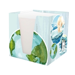 RNK Notizklotz World - 900 Blatt, 70 g/qm, weiß, 92 x 92 x 92 mm
