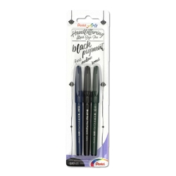 PENTEL Kalligrafie-Stift Brush Sign Pen Pigment 3 Stück sortiert