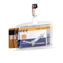 DURABLE Namensschild Doppelbox mit Clip für 2 Betriebs-/Sicherheitseinrichtung, transparent