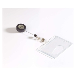 DURABLE Namensschild Hartbox mit Ausweiskartenhalter, transparent, 85 x 54 mm