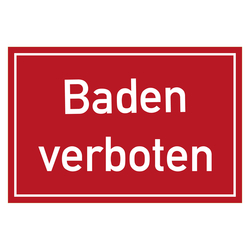 Verbotszeichen Baden verboten