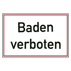 Verbotszeichen Baden verboten