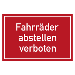 Verbotszeichen Fahrräder abstellen verboten
