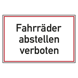 Verbotszeichen Fahrräder abstellen verboten