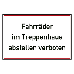 Verbotszeichen Fahrräder im Treppenhaus abstellen verboten