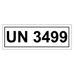 Gefahrzettel mit UN 3499