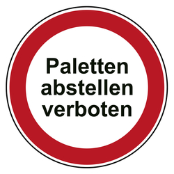 Bodenaufkleber Verbotszeichen Paletten abstellen verboten