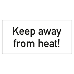 Paketaufkleber Keep away from heat Weiß
