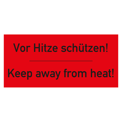 Paketaufkleber Vor Hitze schützen! Keep away from heat! Rot