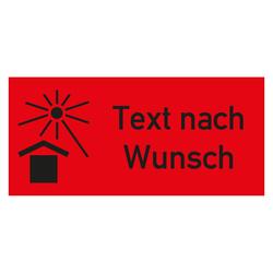 Paketaufkleber Vor Hitze schützen Rot mit Wunschtext