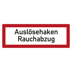 Feuerwehrzeichen Auslösehaken Rauchabzug DIN 4066