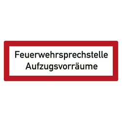 Feuerwehrzeichen Feuerwehrsprechstelle Aufzugsvorräume DIN 4066