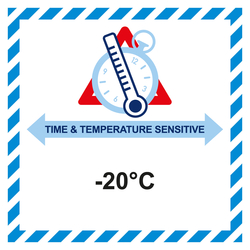 Gefahrzettel Time And Temperature Sensitive -20°C