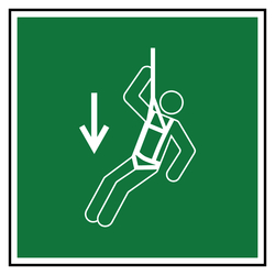Rettungszeichen Notfall-Klettergeschirr DIN EN ISO 7010 E073