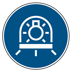 Gebotszeichen Lampe in Leuchte mit Abschirmung verwenden DIN EN ISO 7010 M070