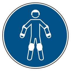 Gebotszeichen Schutzausr&uuml;stung f&uuml;r Rollsport benutzen DIN EN ISO 7010 M049