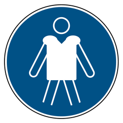 Gebotszeichen Rettungsweste benutzen DIN EN ISO 7010 M053