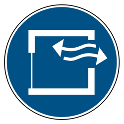 Gebotszeichen Kontinuierliche Bel&uuml;ftung sicherstellen DIN EN ISO 7010 M057