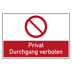 Bodenaufkleber Verbotszeichen Privat Durchgang verboten