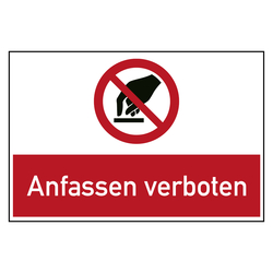 Bodenaufkleber Verbotszeichen Anfassen verboten