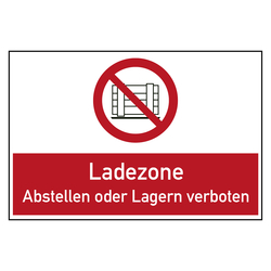 Bodenaufkleber Verbotszeichen Ladezone Abstellen oder Lagern verboten