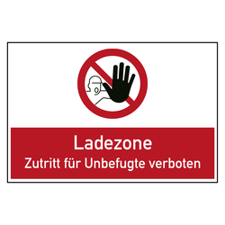 Bodenaufkleber Verbotszeichen Ladezone Zutritt f&uuml;r Unbefugte verboten