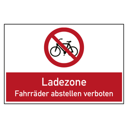 Bodenaufkleber Verbotszeichen Ladezone Fahrr&auml;der abstellen verboten
