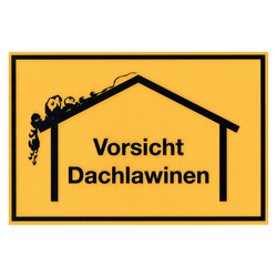 10er Pack Warnschild Hinweisschild "Vorsicht Dachlawinen" Kunststoff 20 x 30 cm