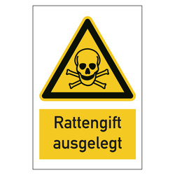 Warnzeichen Rattengift ausgelegt Kombischild