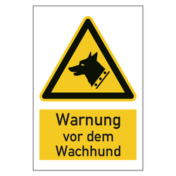 Warnzeichen Warnung vor dem Wachhund Kombischild