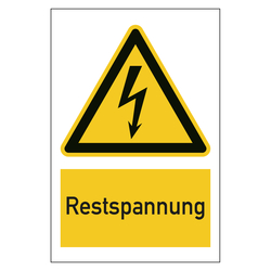 Warnzeichen Restspannung Kombischild
