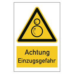 Warnzeichen Achtung Einzugsgefahr Kombischild