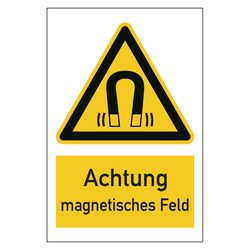 Warnzeichen Achtung magnetisches Feld Kombischild