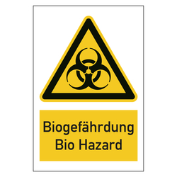 Warnzeichen Biogef&auml;hrdung Bio Hazard Kombischild