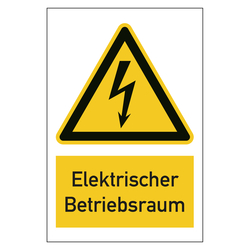 Warnzeichen Elektrischer Betriebsraum Kombischild